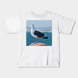 Seagull At The End of The Pier Kids T-Shirt